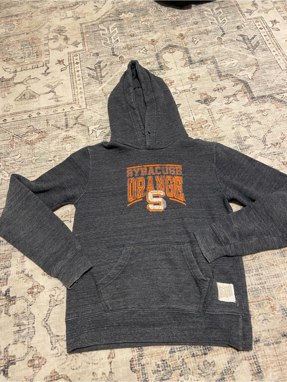 Original Retro Brand Gray Hoodie with Syracuse Orange Graphic